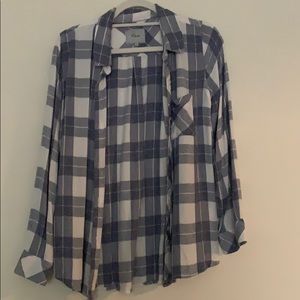 Plaid blue blouse